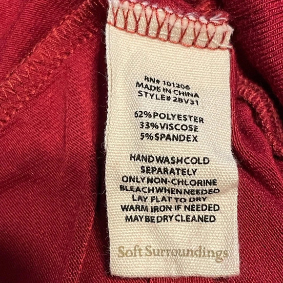 Soft Surroundings Red Madeline Tunic Lagenlook Top Size Extra Large - Picture 7 of 8